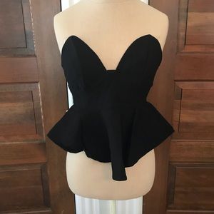 Stretchy black strapless top